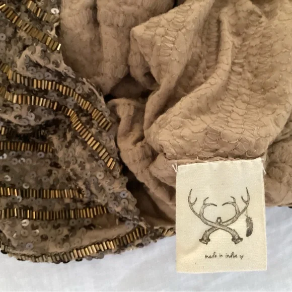 Spell Gold Sequin Mini Skirt - Picture 3 of 4